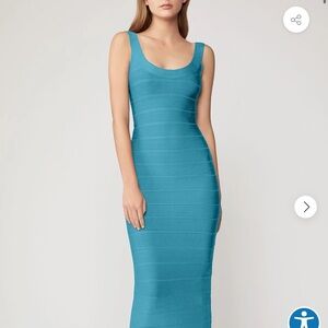 Herve Leger Teal Midi Dress